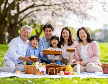 3世代のピクニック 3世代のピクニックの写真