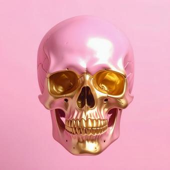 ピンクゴールドな髑髏のハロウィン飾り ピンクゴールドな髑髏のハロウィン飾りの写真