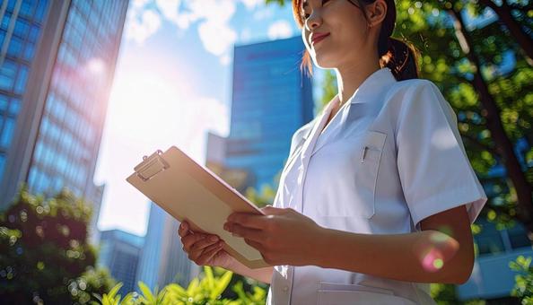 保健師イメージ 白衣を着た女性 保健師イメージ 白衣を着た女性の写真