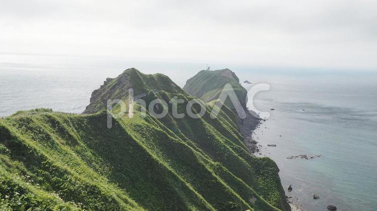 北海道　積丹半島　神威岬 風景,海,海岸の写真素材