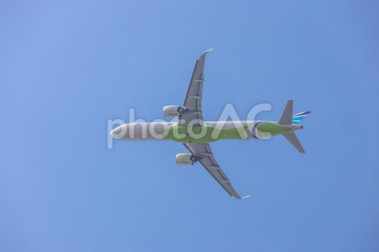福岡空港、空からの眺め 福岡空港,飛行機,航空写真の写真素材