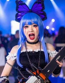 地雷系女子・チェーンソー持込ご遠慮下さい 地雷系女子・チェーンソー持込ご遠慮下さい 地雷系,推し活,女子の写真素材