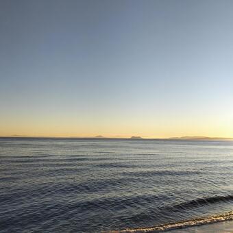 スペインリゾート 秋の夕暮れ 海,自然,夕暮れの写真素材