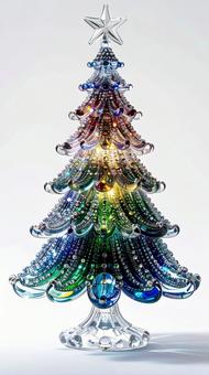 クリスタルガラスのクリスマスツリーの写真