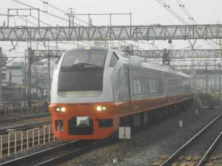 E653系フレッシュひたち オレンジ E653系フレッシュひたち オレンジ e653系,フレッシュひたち号,常磐線の写真素材
