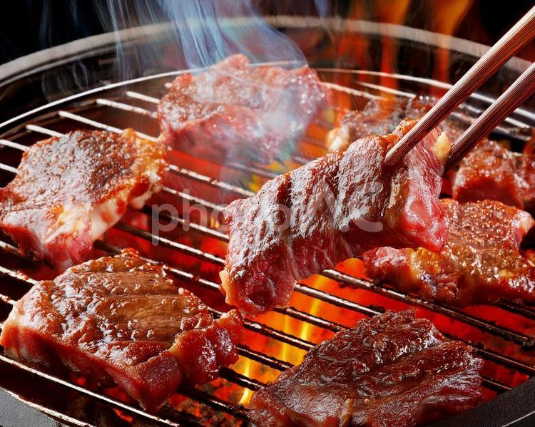 焼肉イメージ 焼肉,焼き肉,肉の写真素材