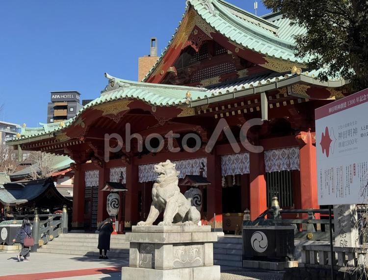 神田明神　御神殿 鉄筋コンクリート,御神殿,朱漆塗の写真素材