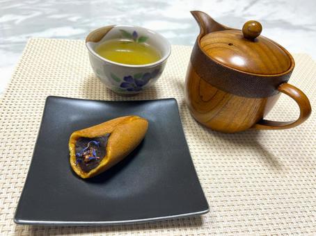 お茶とおやつ お茶とおやつ お茶,おやつ,和菓子の写真素材