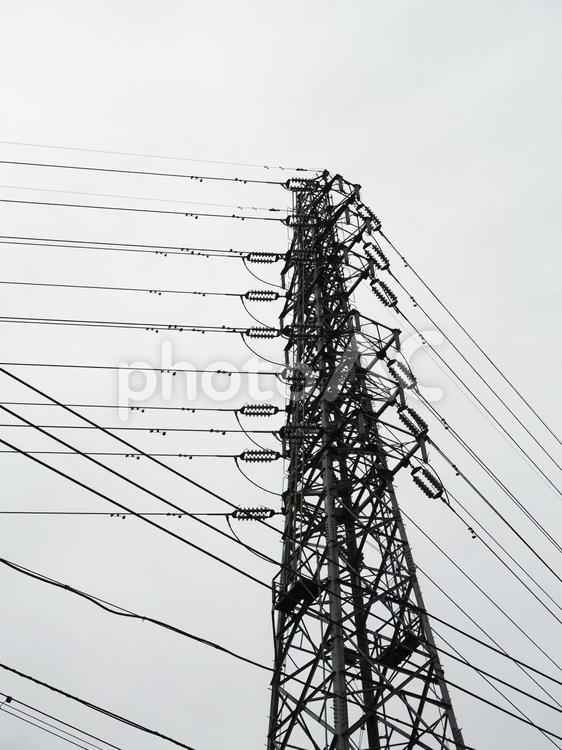 鉄塔がある風景 鉄塔,送電線,電線の写真素材