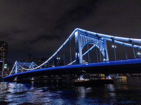 夜の清洲橋 清洲橋,隅田川,夜の写真素材
