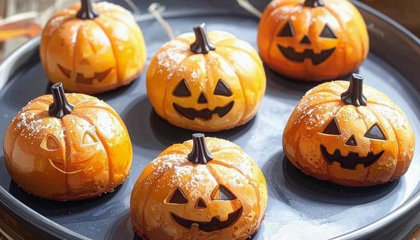 ハロウィンのパンプキンケーキ ハロウィンのパンプキンケーキの写真