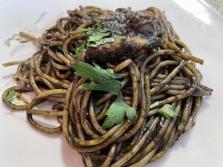 イカ墨パスタ イカ墨パスタ パスタ,イタリア料理,イカの写真素材