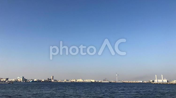 臨港パーク　海 臨港パーク,みなとみらい,海の写真素材