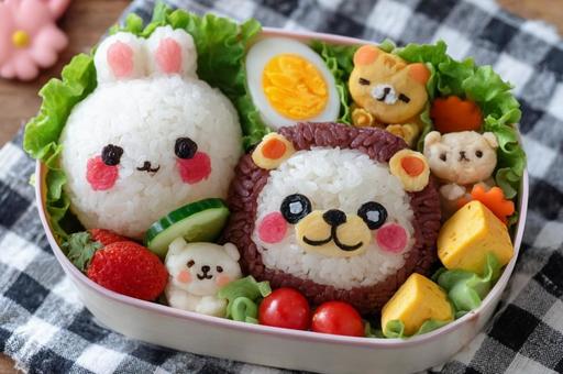 かわいい動物キャラ弁当・子ども向け・食育 かわいい動物キャラ弁当・子ども向け・食育の写真