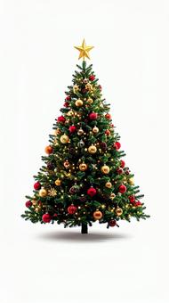飾り付けられたクリスマスツリー 飾り付けられたクリスマスツリーの写真