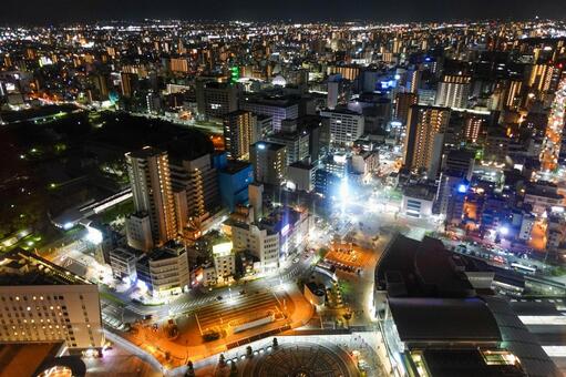 【香川】高松港周辺の展望（夜景） 高松港,高松駅,展望台の写真素材