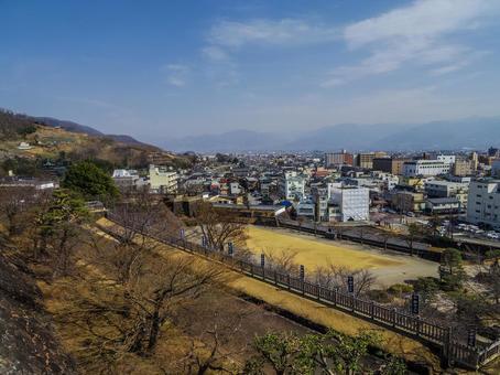 【山梨県】甲府市・舞鶴城公園 【山梨県】甲府市・舞鶴城公園 舞鶴城公園,甲府城,甲府市の写真素材