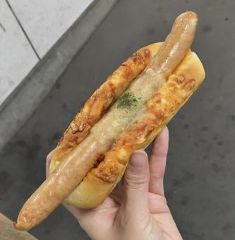 ウインナー長ーいホットドッグ ウインナー長ーいホットドッグの写真