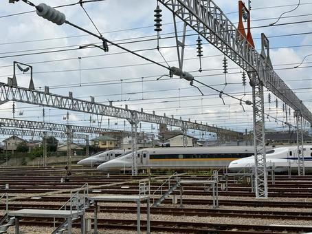 博多南駅から望む博多総合車両所 博多南駅,博多総合車両所,新幹線の写真素材