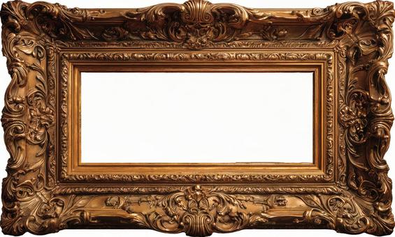 豪華な金色の額縁素材（透過PSD）の写真