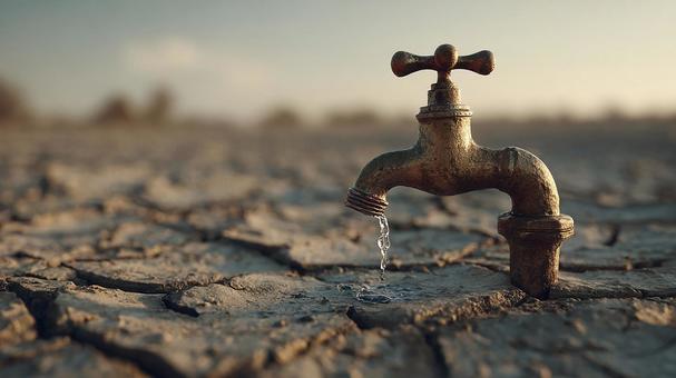 水不足の危機、干上がった土地 水不足の危機、干上がった土地の写真