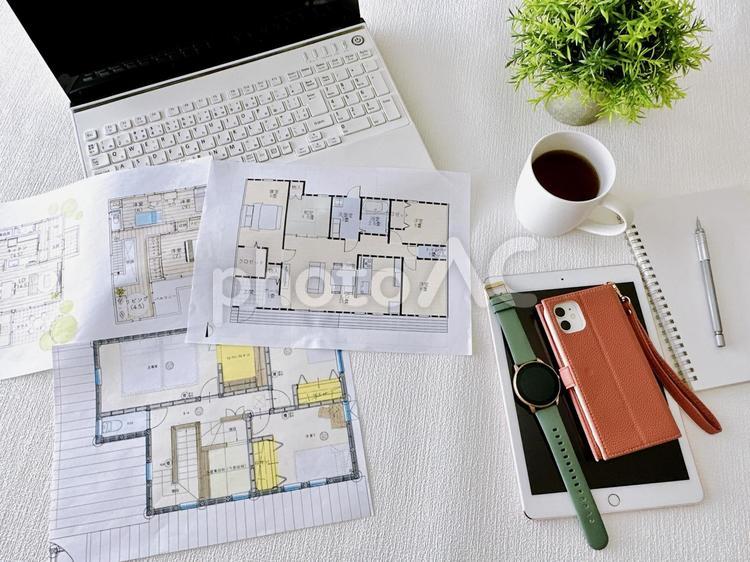 夢のマイホーム　住宅設計　間取り図 マイホーム,住宅,間取り図の写真素材