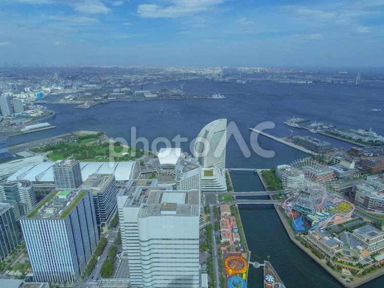 【神奈川県】横浜ランドマークタワーから見たみなとみらい 横浜ランドマークタワー,横浜,みなとみらいの写真素材