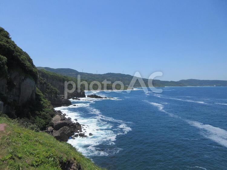 晴天の日本海 日本海,海岸,晴天の写真素材