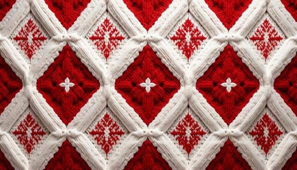 アーガイル模様のセーターの柄のアップの写真
