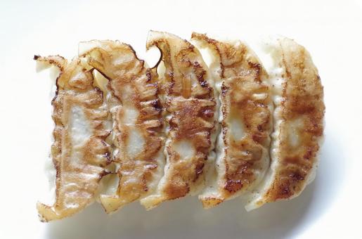 5個の焼き餃子 5個の焼き餃子の写真