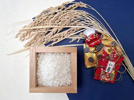 お正月イメージ五穀豊穣の新米_1 正月,米,お米の写真素材