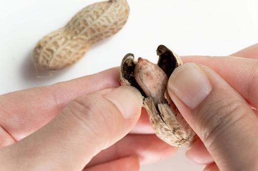 Peeling peanuts by hand, JPG