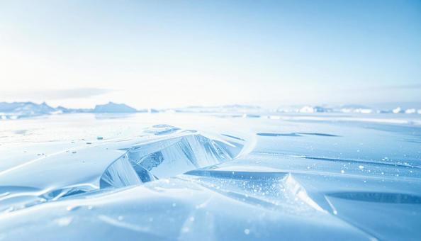 青く広がる氷の大地 青く広がる氷の大地の写真