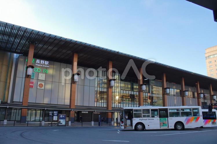 長野駅、善光寺口 jr,jr東日本,しなの鉄道の写真素材