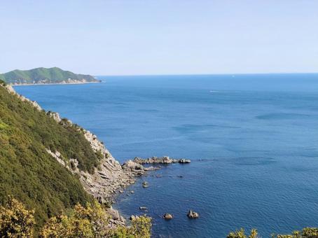 快晴の海岸線 快晴の海岸線の写真