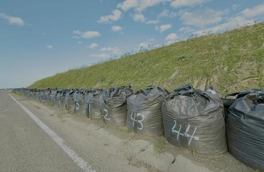 土嚢袋 土嚢,土留め,どのうの写真素材
