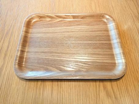 木製トレイと木のテーブル 木製トレイ,お盆,トレイの写真素材