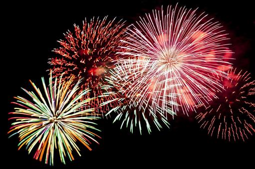 打ち上げ花火3（田原市） 花火,打上げ花火,花火素材の写真素材