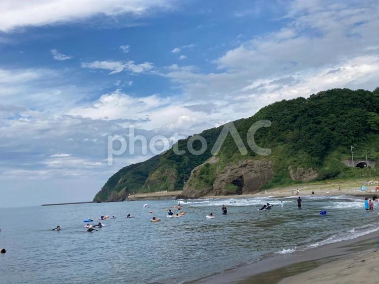 新潟の海水浴場 海水浴,海水浴場,海の写真素材