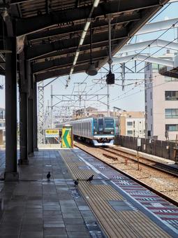 東西線・行徳駅のホーム&電車(市川市) 東西線・行徳駅のホーム&電車(市川市) 夏,東西線,行徳駅の写真素材