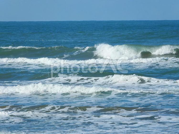 千里浜から見た海模様05 なぎさ,ドライブ,ドライブウェイの写真素材