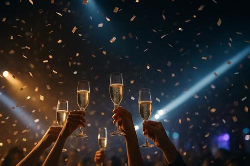 パーティーでの乾杯シーン パーティーでの乾杯シーンの写真