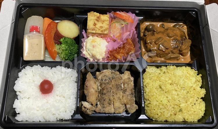 洋食屋さんのハンバーグ弁当 お弁当,弁当,昼食の写真素材