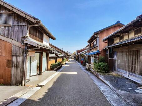 旧東海道「関宿」の町並み 関宿,旧東海道,宿場町の写真素材