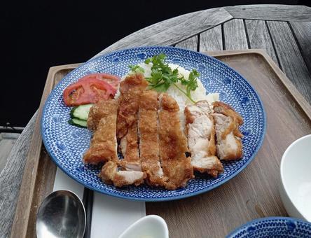 シンガポールフライドチキンライス シンガポール,チキンライス,フライドチキンの写真素材
