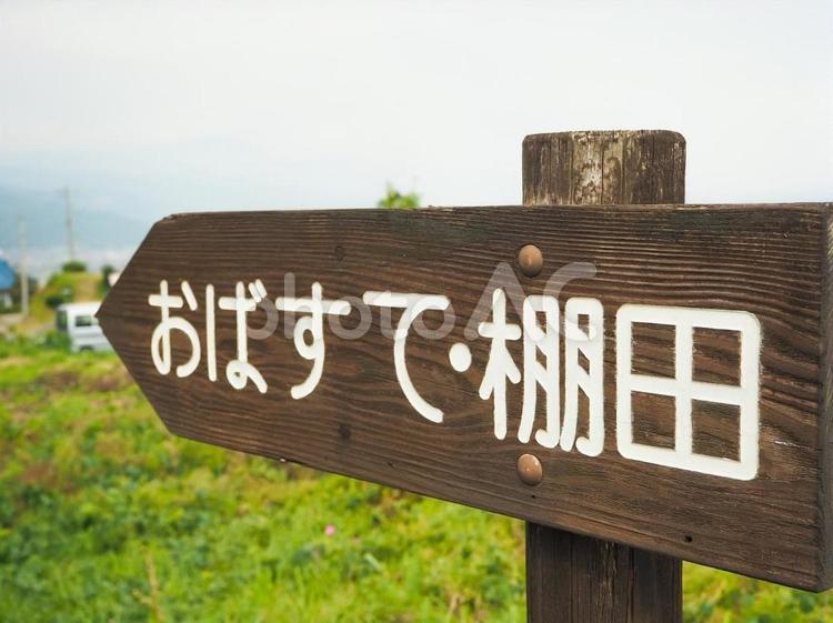 姨捨棚田　看板 姨捨,棚田,看板の写真素材