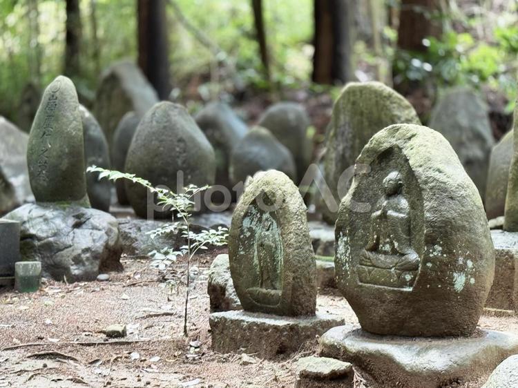 仙台市「鷲巣山 文殊堂」石仏 仙台市,鷲巣山,文殊堂の写真素材