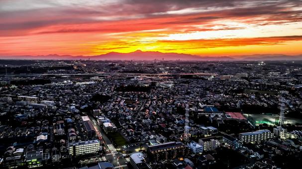 街並み(夕焼け) 街並み(夕焼け) 都市,横浜,街の写真素材