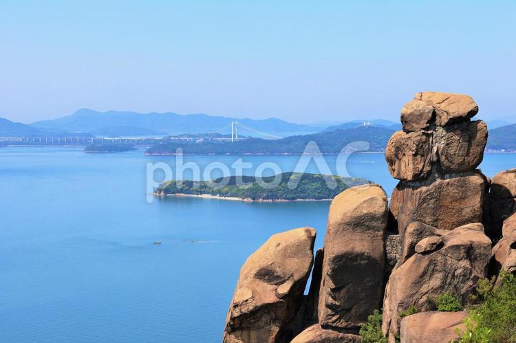 ５月上旬の岡山王子ヶ岳からの風景 背景,王子ヶ岳,岡山の写真素材