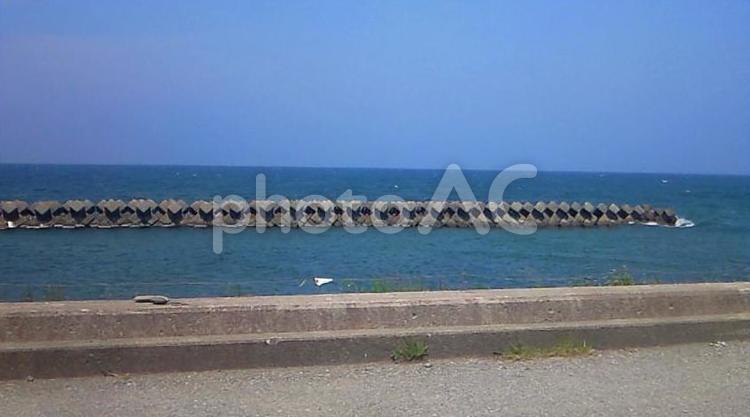 海の風景 海,海岸,テトラポットの写真素材